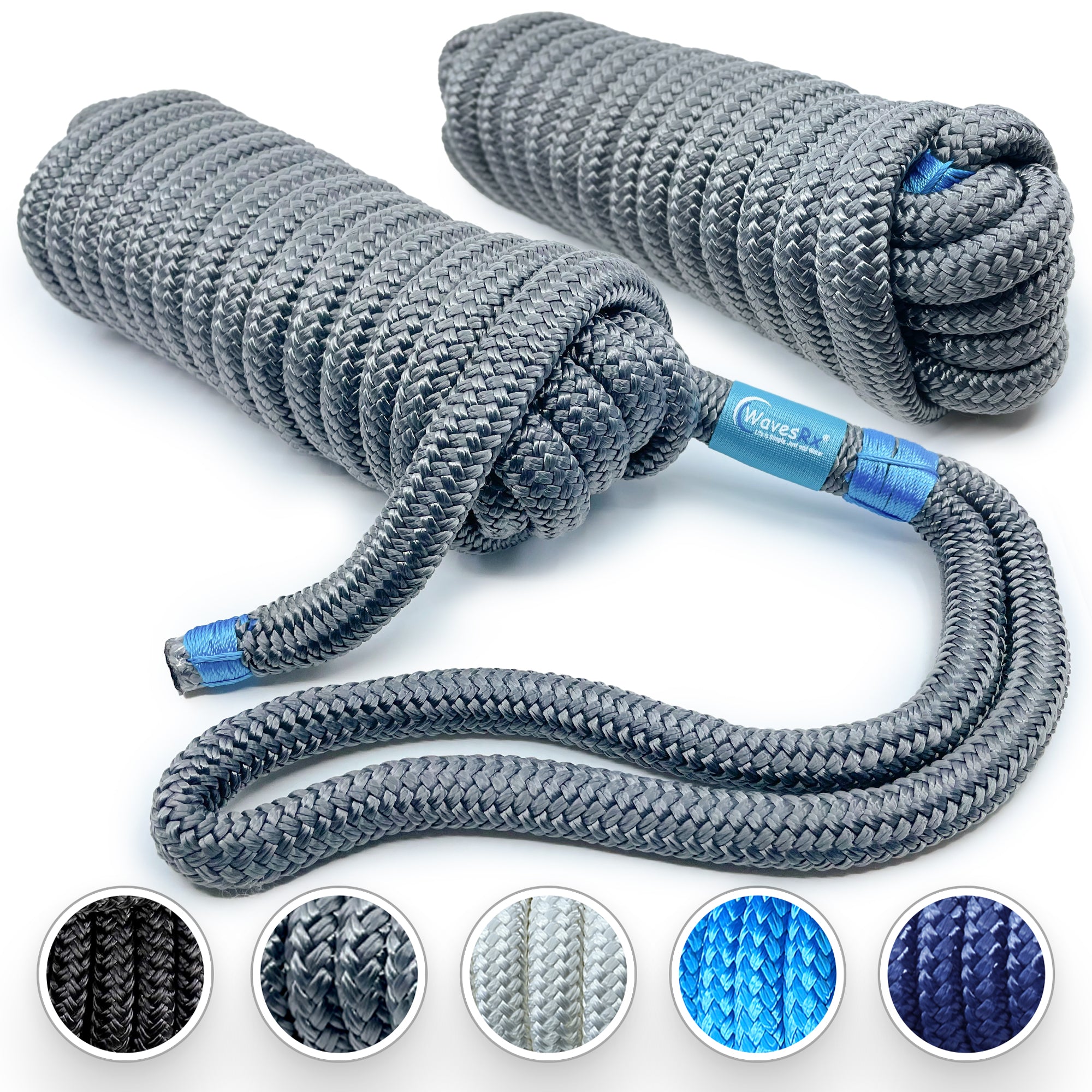  J-FM TWNTHSD Dock Lines: 5/8 x 35' Double Braided Nylon Boat  Dock Lines - Premium Boat Ropes for Secure Docking with 16 Loop - Marine  Grade Boat Rope/Dock Line - Sturdy