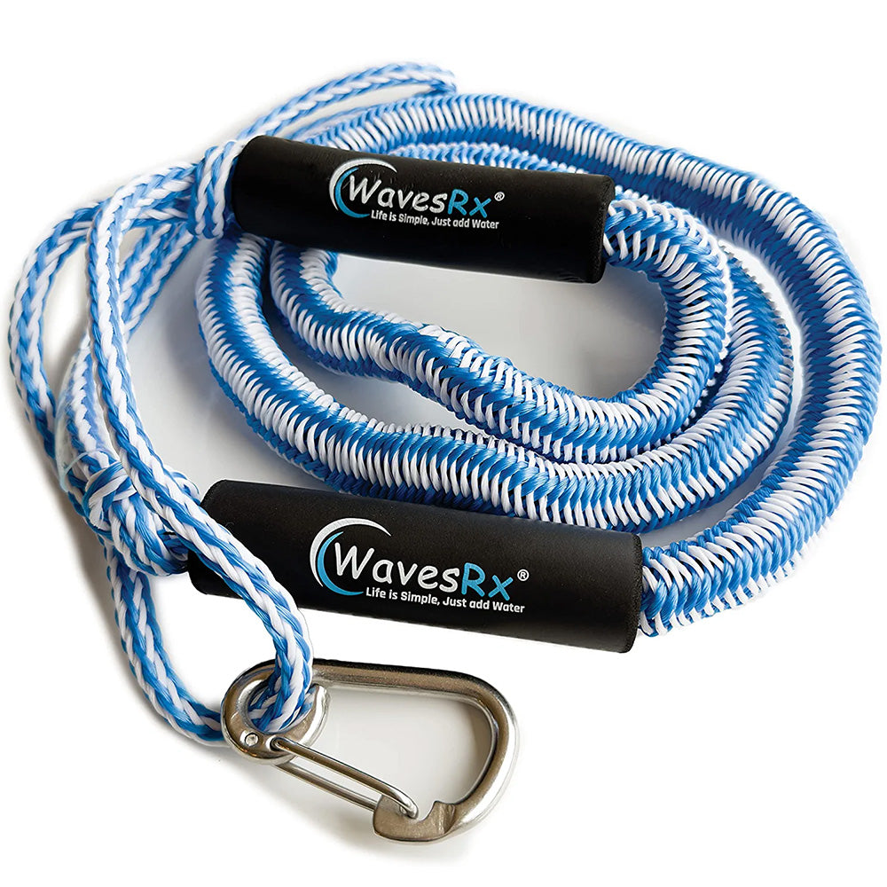 Wavesrx DOCKINGPAL Premium Bungee Dock Line 6'-11' (2pk) | Elastic Mooring Rope Stretches to Absorb Shocks & Prevent Damage to Your Watercraft