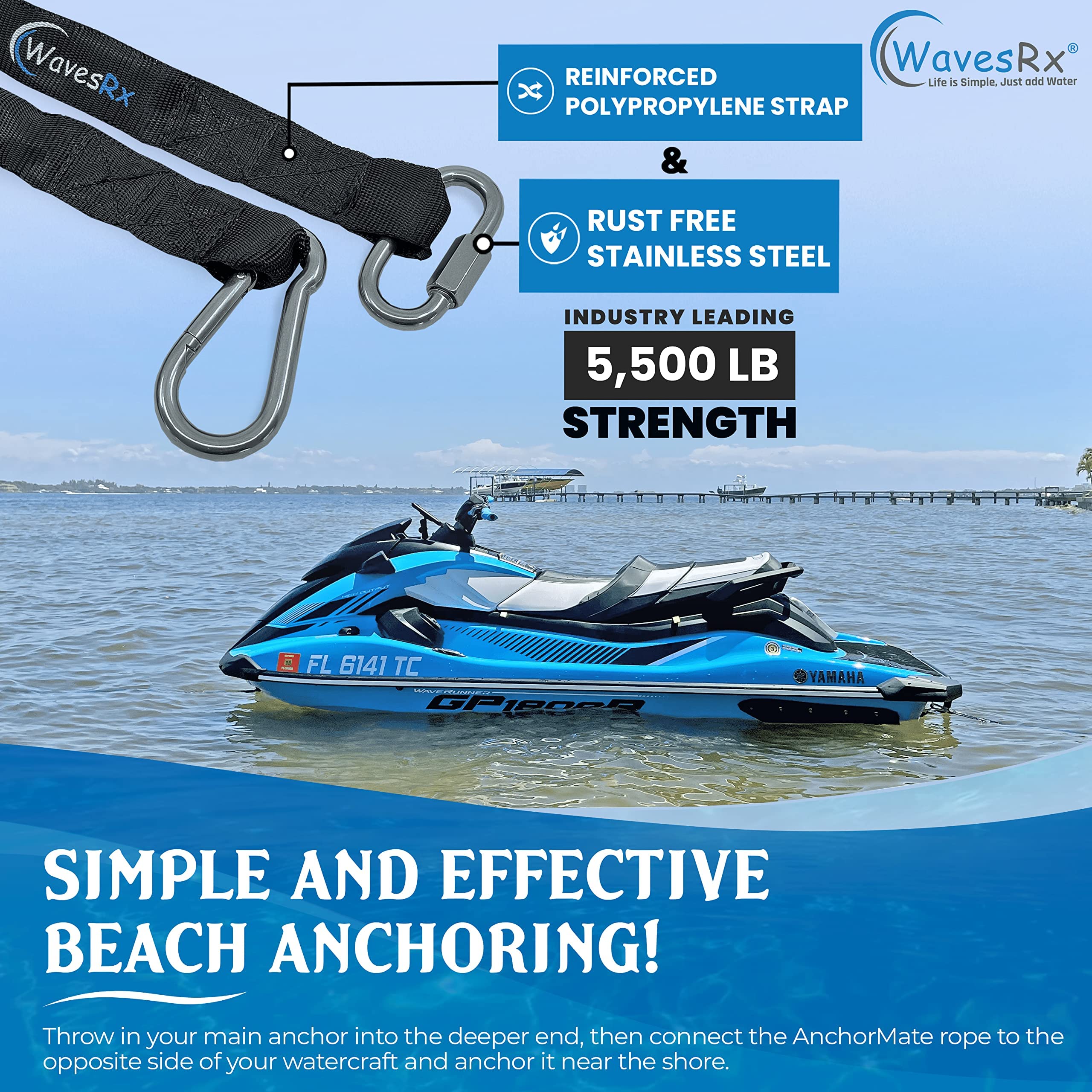 WAVESRX JET SKI DOCKING & ANCHORING BUNDLE | SOFT LOOP CLEATS + 