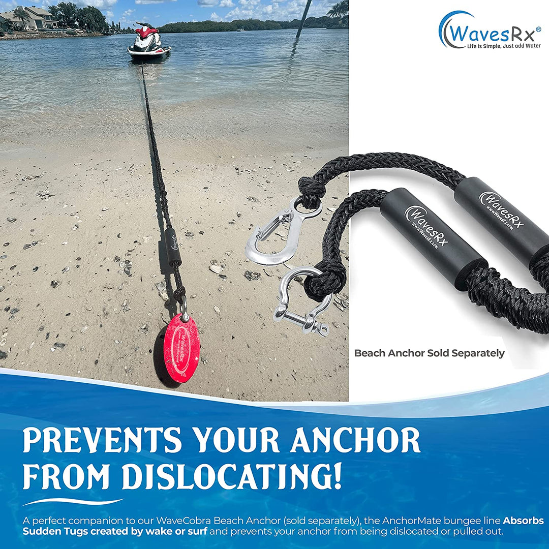 Bungee Boat Rope 25' with Stainless Steel Hook, Heavy Duty Boat